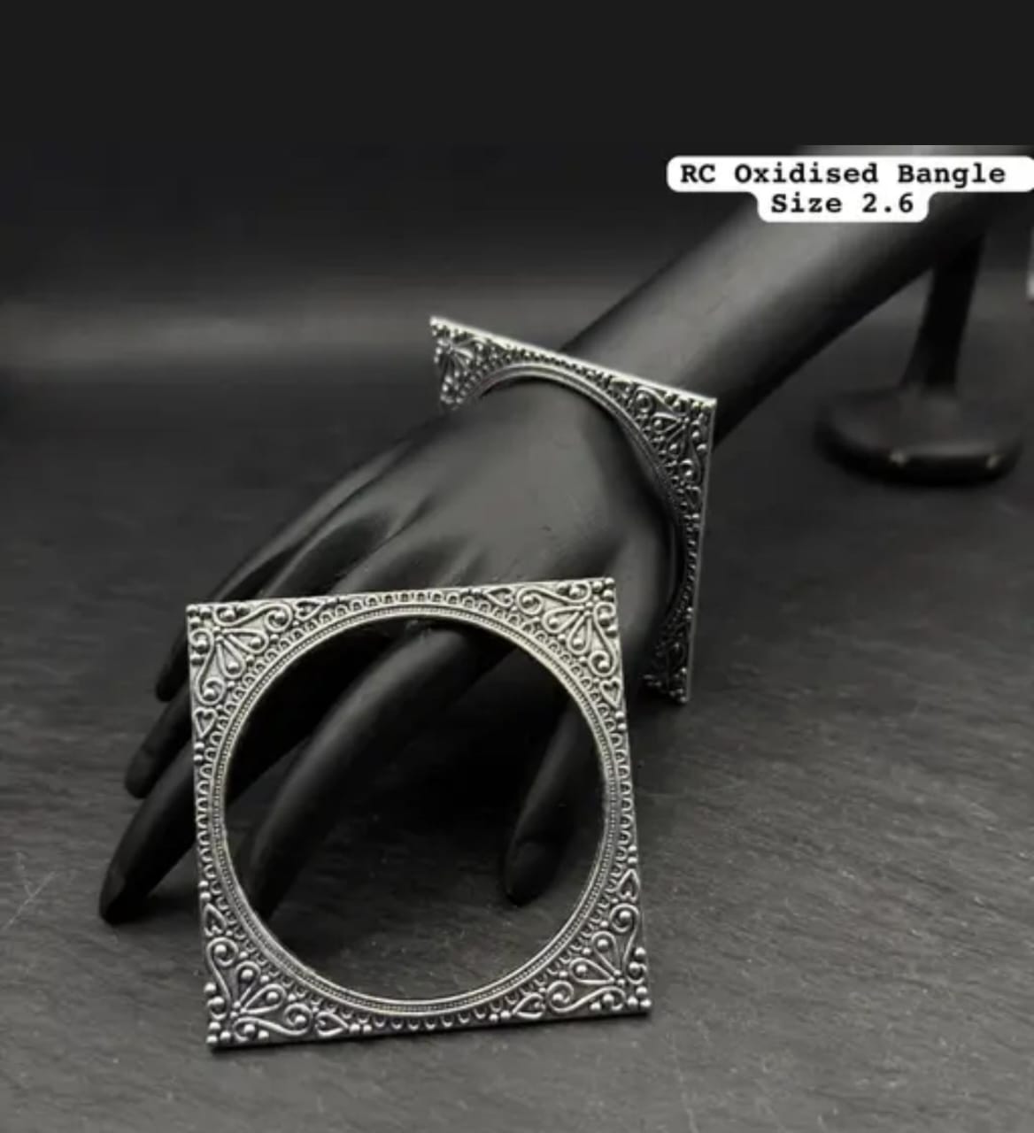 New oxodize german silver brass banglas new stock random size 2.6 & 2.8